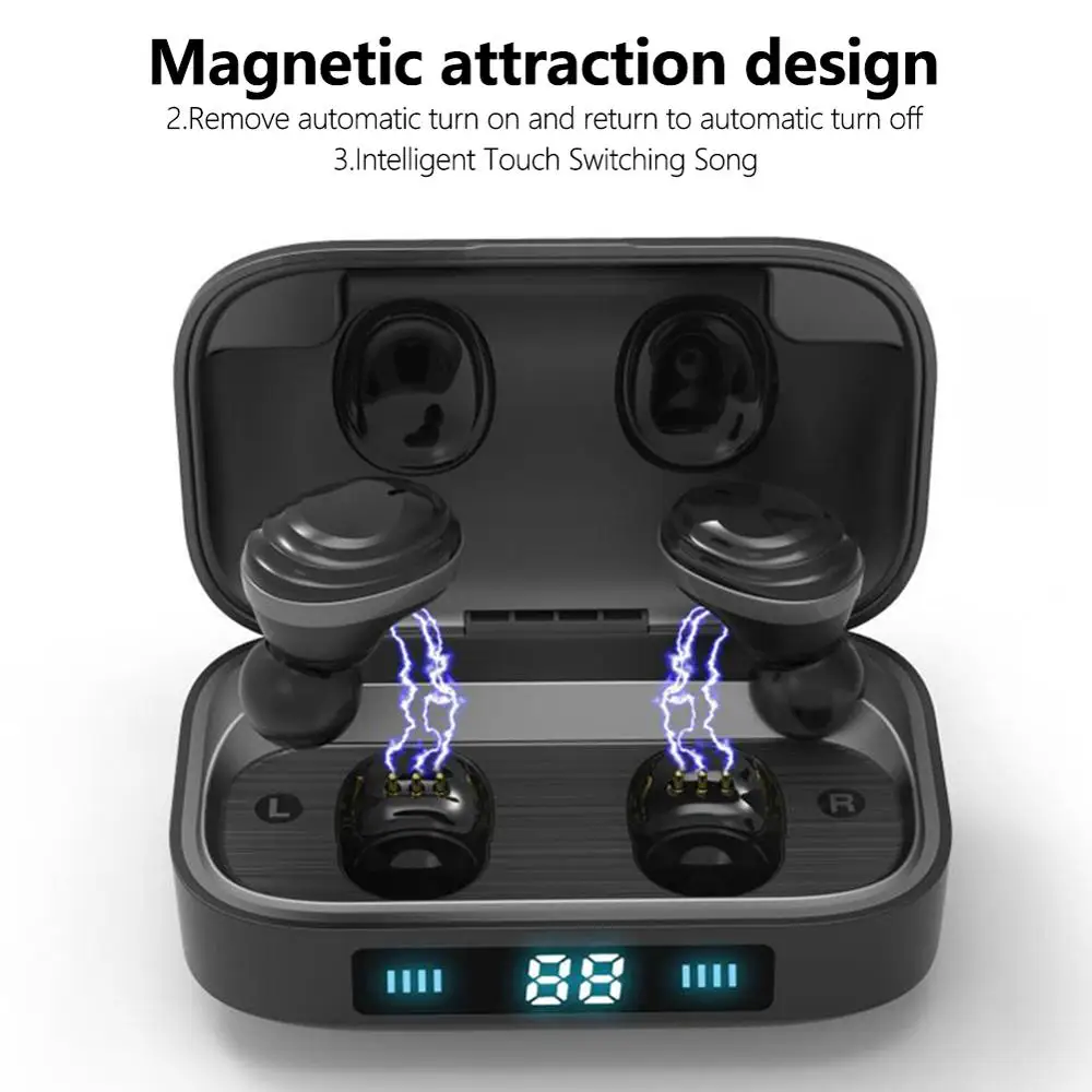 30 шт. H01 беспроводная Bluetooth гарнитура 5,0 Мобильная мощность с цифровым дисплеем TWS спортивные водонепроницаемые пересекающие границы продукт