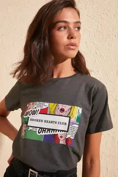 

Trendyol Printed Basic Knitted T-Shirt TWOSS20TS0232