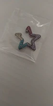 ZHUKOU-pendientes de circonia cúbica con forma de estrella de cristal para mujer, aretes pequeños, clips, joyería de boda, modelo: VE162, 1 pieza, 2020