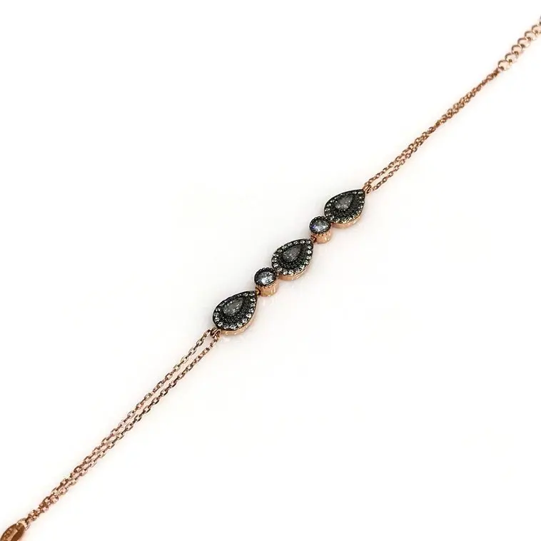 Drop Diamond Montür Silver Simple Elegant Bracelet