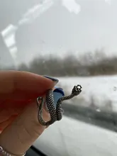 1 Uds estereoscópica nuevo Retro Punk muy grandes anillo de serpiente de la personalidad de la moda serpiente anillo ajustable con apertura de la joyería como regalo