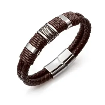 

EMPATHTY Jewels bracelet man leather and stainless steel bracelet man-17 bracelets man perfect for Man gift O