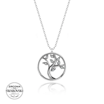 

Silver 925 Sterling Swarovski Zirconia Gemstone Tree Necklace