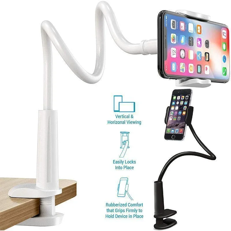 360 Clip Mobile Phone Holder Stand Portable Flexible Lazy Bed Desktop  Bracket Smartphones Desk Bed Mount Stand Base Support 75cm - AliExpress