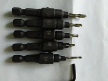 Drill-Bit-Set Countersink-Drill Pilot-Holes Woodworking A-Wrench Screw-Sizes with 5pcs