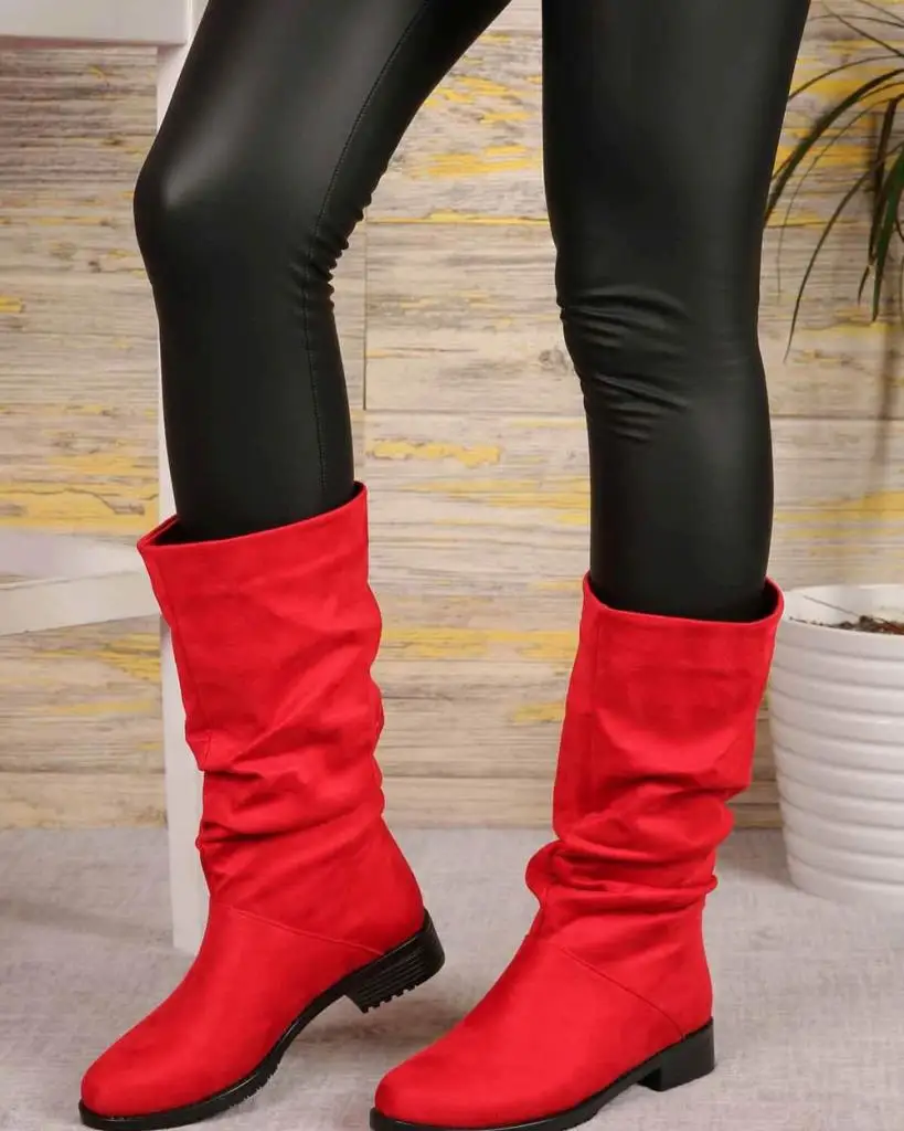 

Mosimoso Women's Ankle Height Boot Charlet Red Suede Boots Women Boots