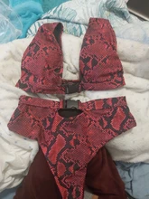 Female Bikinis Bathing-Suit Buckle African Swimwear Snake-Print Sexy High-Waist Brazilian