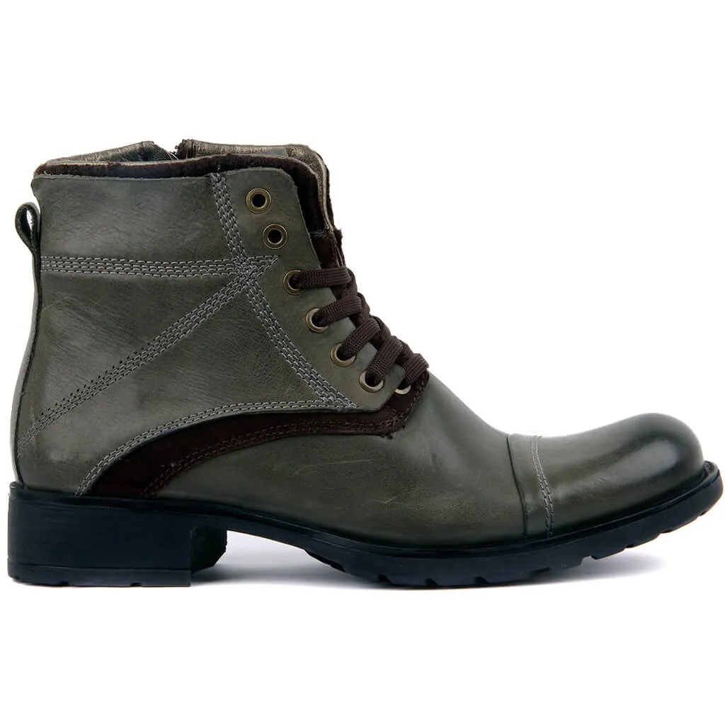 Sail Lakers-Green Leather Zipper Male Boots | Обувь