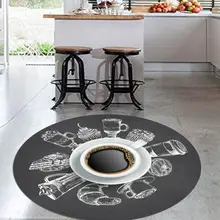 Else черный, белый, турецкий, кофейный, 3d Рисунок, принт, противоскользящий, Круглый, для кухни, ковры для гостиной