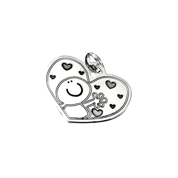 

Pendant 925 sterling silver m smooth rusty 25mm. Doll heart [AA7795]