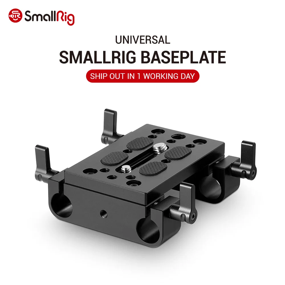 

SmallRig Camera Mounting Plate Tripod Mounting Plate with 15mm Rod Clamp Railblock for Rod Support / Dslr Rig Cage-1775