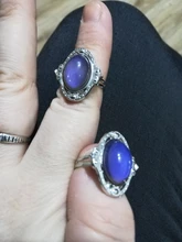Vintage Color Retro cambio anillo Oval emoción sentimiento cambiante anillo de Control de temperatura de Color anillos para las mujeres