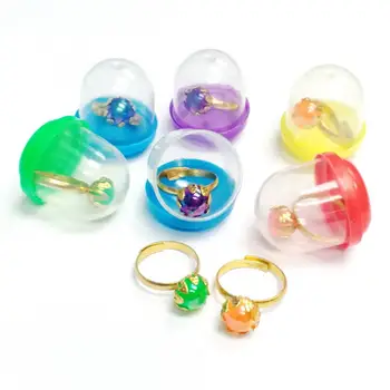 

12 pcs 1" capsule filled with golden color big gem rings Brain Teaser Pinata Bag Filler Loot Toy vending Favors Birthday Party