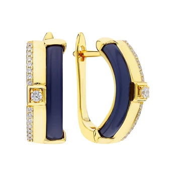 

Silver earrings with ceramics and cubic zirconia sunlight sample 925