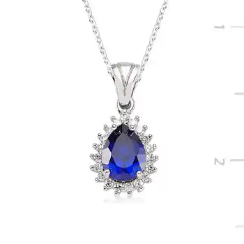 

KUTAYDAN 925 Sterling Silver Blue Drop Pendant
