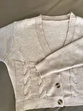 Knit Cardigan Short Sweter Women Jacket High-Waist Solid-Color Winter New Small Autumn