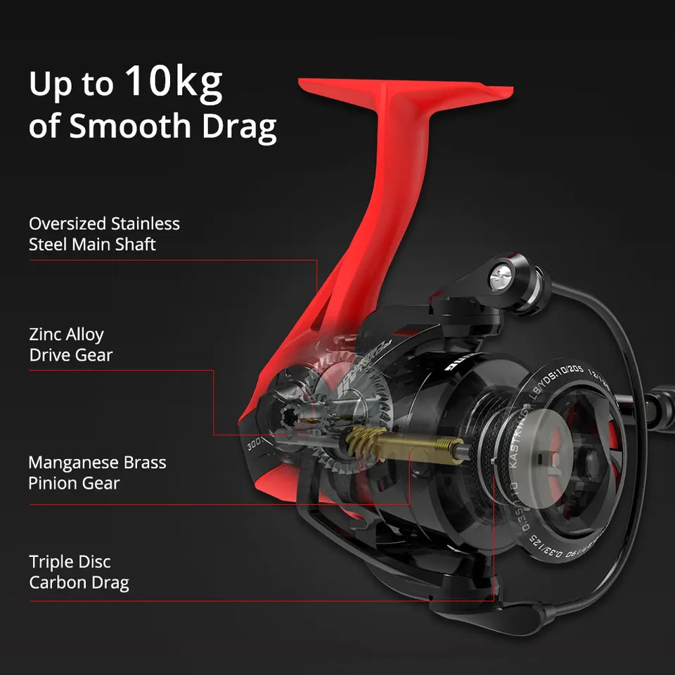 KastKing Royale Legend Pro Mulinello Da Pesca Spinning – 6.2:1, 11,3kg Trascinamento, Leggero In Carbonio - 2