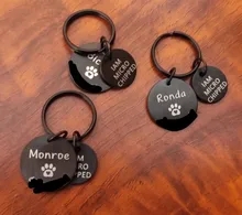 Etiqueta de identificación personalizada para perro y mascota, nombre grabado, teléfono, hueso, flor, nombre de identificación para gato, cachorro, colgante, llavero, accesorios para mascotas