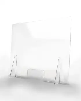

Protection Screen for Counters 100x80cm - Made of 4mm Transparent PET Polycarbonate - Sneeze Guard Shield ULTRA RESISTANT