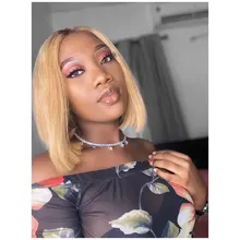 Pelucas de cabello humano con encaje Frontal para mujer, 1B/27 Bob corto, 180%, brasileño, 13x4, ombré, Bob, Remy, 4x4, cierre de encaje