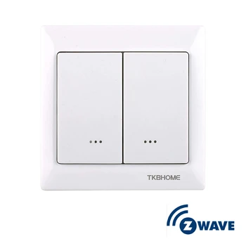 

Z-Wave TKB wall switch built-in single relay 2 buttons EU Freq 868MHz 220V AC double paddle TZ56D