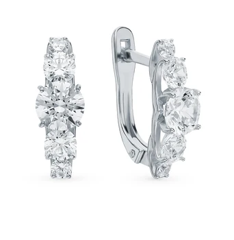 

Silver earrings with cubic zirconia sunlight sample 925