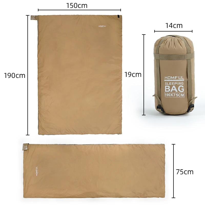 Outdoor Splicing Sleeping Bag Ultra Light Adult Portable Camping Hiking Bags Spring Autumn lazy bag sleeping bag