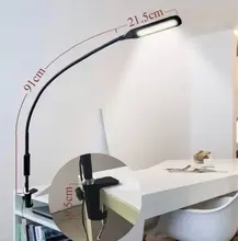 Clip Desk-Lamp Led-Light Eye-Protected-Lamp Brightness Office Led Long-Arm Bedroom 