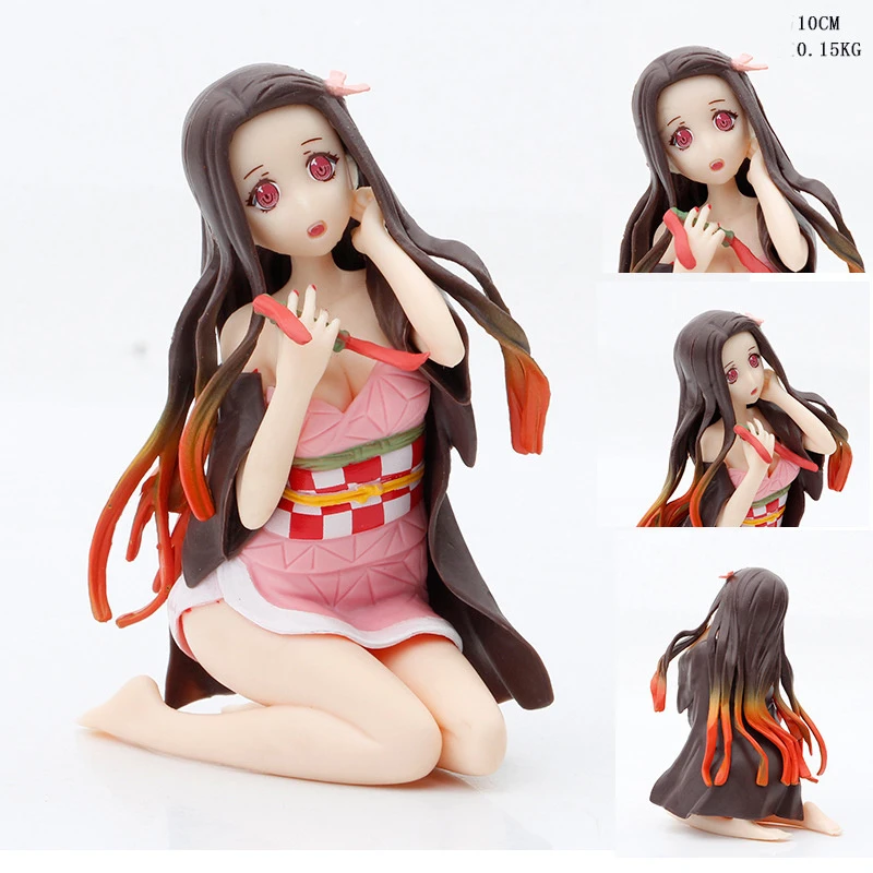 1pcs Anime Demon Slayer Cartoon Character Toy Sexy Cute Kneeling Position Kamado Nezuko Model Desk Car Decoration Gift E56 Blind Box Aliexpress