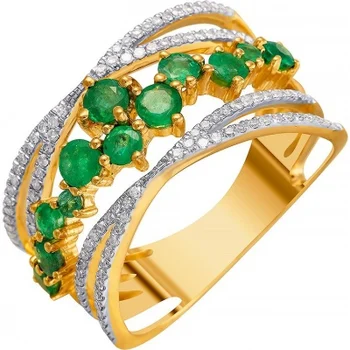 

Jay VI ring with emeralds and diamonds in Yellow Gold