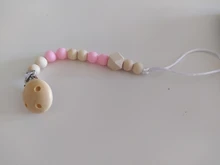 Chupete de bebé Clip cadena cuentas de madera Dummy Clip Chupetas chupete mordedor Clip Correa soporte para pezones cuerda Anti-caída