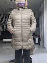 NewBang-Chaqueta de plumón largo con capucha para mujer, chaqueta ultraligera de invierno, abrigos de talla grande, 7XL, 8XL