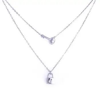 

Pendant double of silver "lock with a key"
