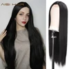 AISI HAIR Long Straight Black Wig Synthetic Wigs for Women Natural Middle Part Lace Wig Heat Resistant Fiber Natural Looking Wig 1