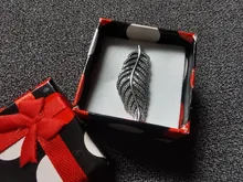 Collar de plata de ley 100% con forma de hoja de roble, colgante con forma de corazón recortado, con luz de la vida, con plumas, A la moda, 925