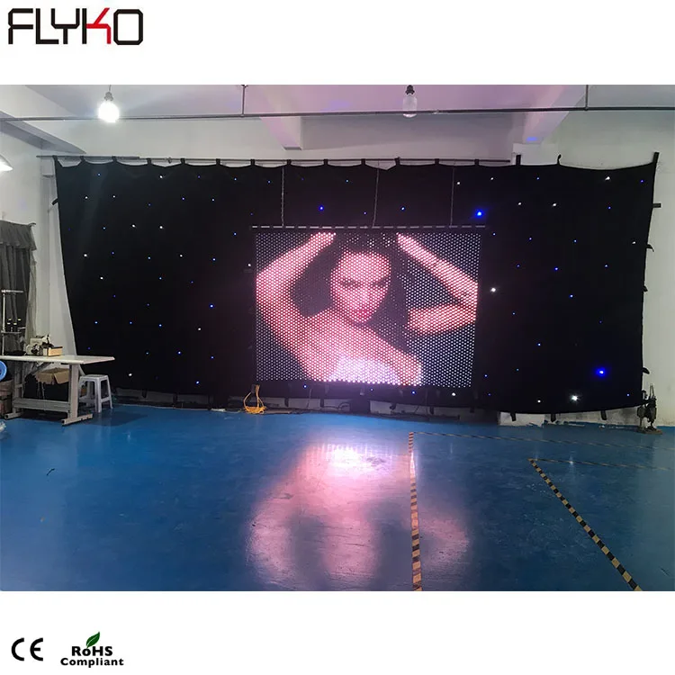 Free shipping professional DJ stage equipment led curtain P35MM 2X3M+ Star curtain 3x7m Bw