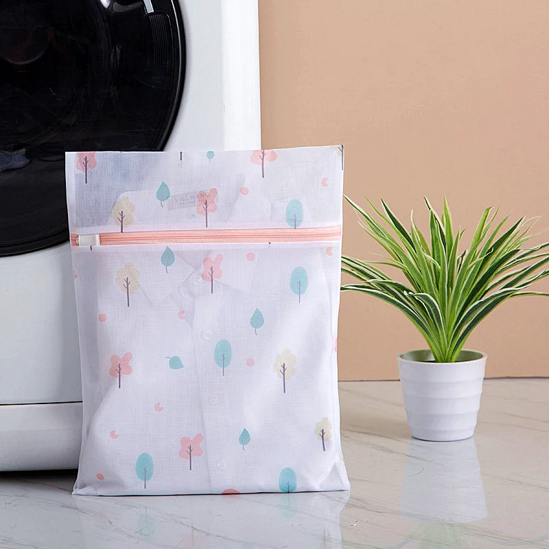 Zippered Laundry Wash Bag Foldable Mesh Net Dirty Clothes Socks Washing Bags Bra Underwear Organizer Bag
