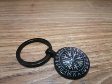 LLavero de pirata vikingo Vegvisir, colgante de cristal con patrón de brújula vikinga, el mejor regalo