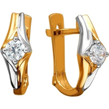 

Esthete earrings with 2 cubic zirconia Red Gold