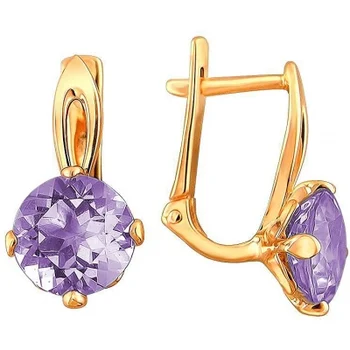 

Esthete earrings with 2 Amethyst Red Gold