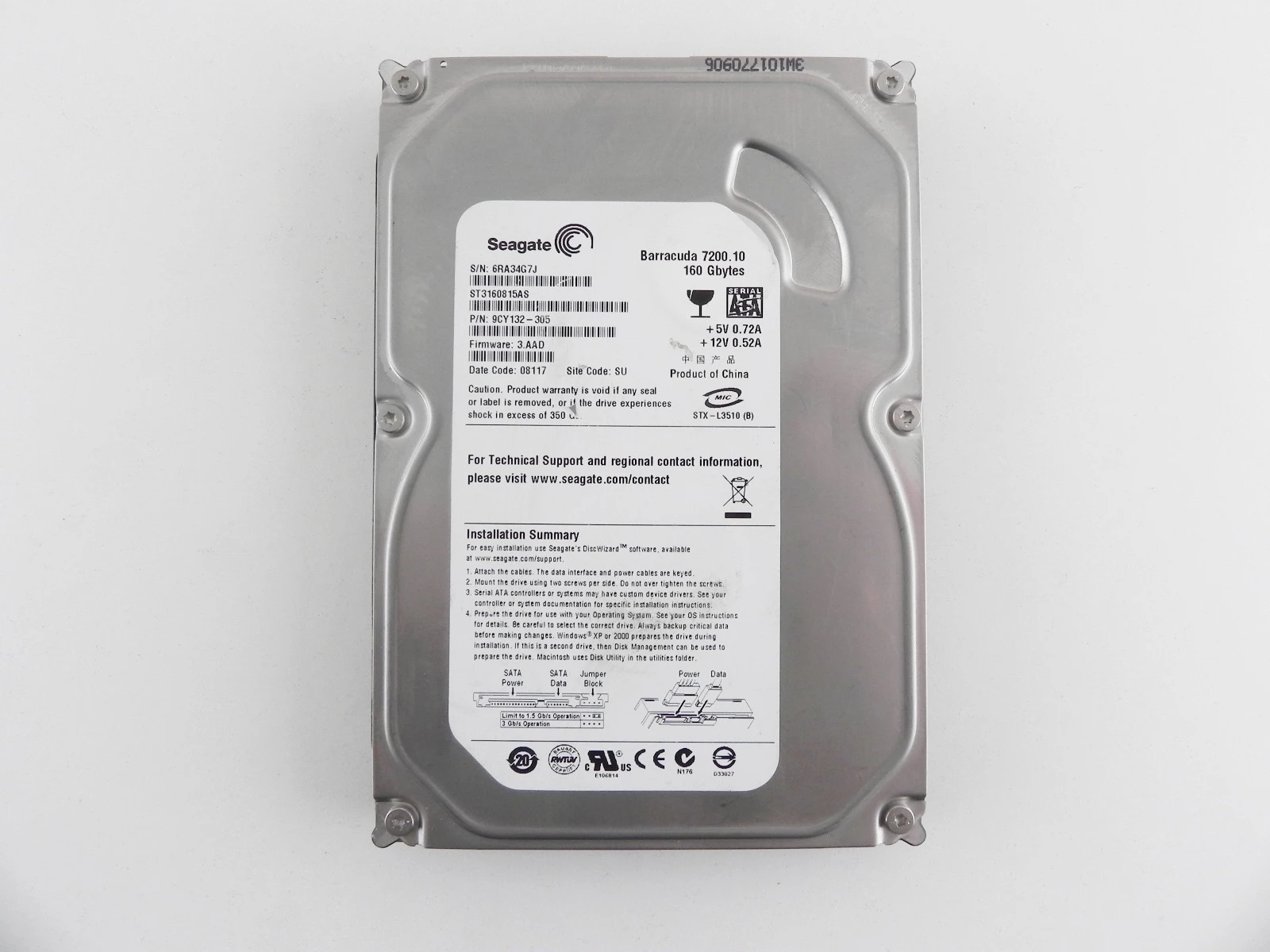 Seagate Barracuda st3160815as 160GB 3.5 SATA hard disk drive HDD  working|Internal Hard Drives| - AliExpress