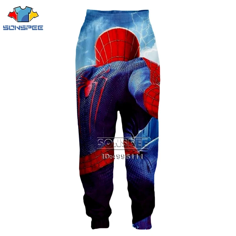 SONSPEE, 3D принт, Новое поступление, Spider-man штаны для мужчин и женщин, весна-осень, модные спортивные штаны, свободные эластичные штаны