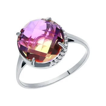 

Silver ring with ametrine and cubic zirconia sunlight sample 925