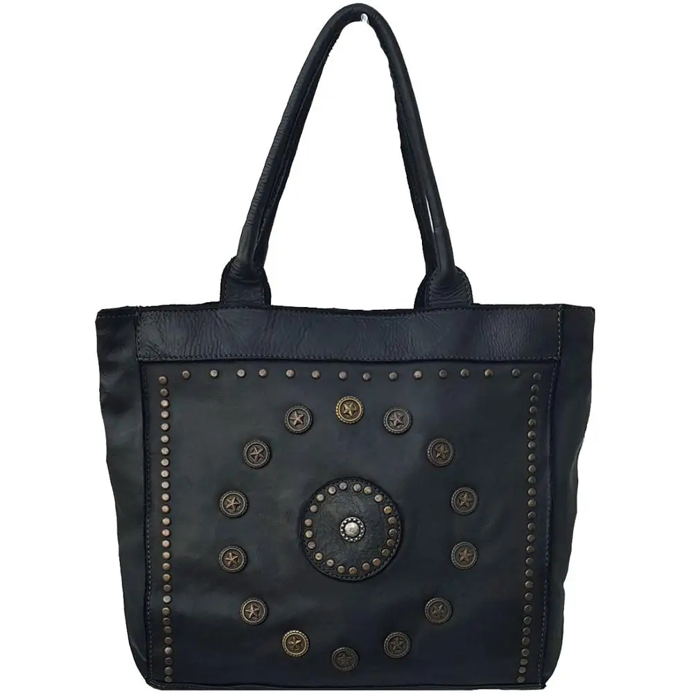 Женская кожаная сумка Сделано в Италии Bottega carelle BC241black|Сумки с ручками| |