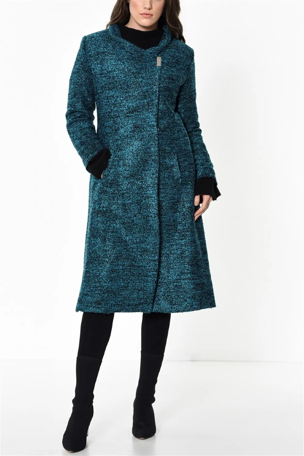 Z6413 DEWBERRY Женское пальто-бирюзовый