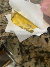 Hojas de papel de aluminio comestible para decoración de tartas, papel para manualidades faciales, doradas, 24K, 100 Uds.