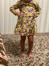 Vestidos de manga larga para niñas, vestido de princesa con estampado de flores, ropa de verano para niñas de 2, 3, 4, 5, 6 y 7 años, ropa elegante