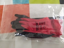 Guantes de trabajo GMG CE EN388, protección de seguridad de nitrilo suave, color rojo y negro, a prueba de aceite, mecánicos, 6 pares, gran oferta