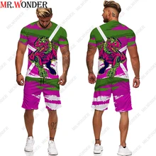 

Mr.Wonder Novelty Dinosaur Printed 3D Tracksuits Mens T-shirt Suits Sportswear T Shirt Sets Short Sleeve Tshirt Streetwear