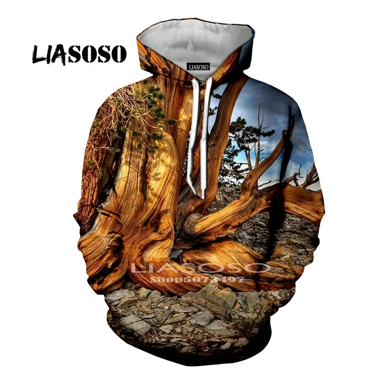 LIASOSO, модные толстовки, шапка, пальто, животное, аниме, толстовка, 3D принт, для мужчин, дерево, новинка, wo, для мужчин, забавные, зеленые и серые, охота, хип-хоп толстовки